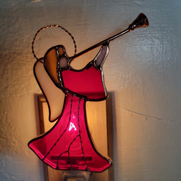 Stained glass nightlite approx 6.5" high - Picture 2 of 6